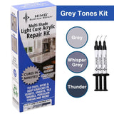 Grey Tones - Multicolor -  HIMG Light Cure Acrylic Surface Repair Kit | Granite, Quartz, Marble Repair & More