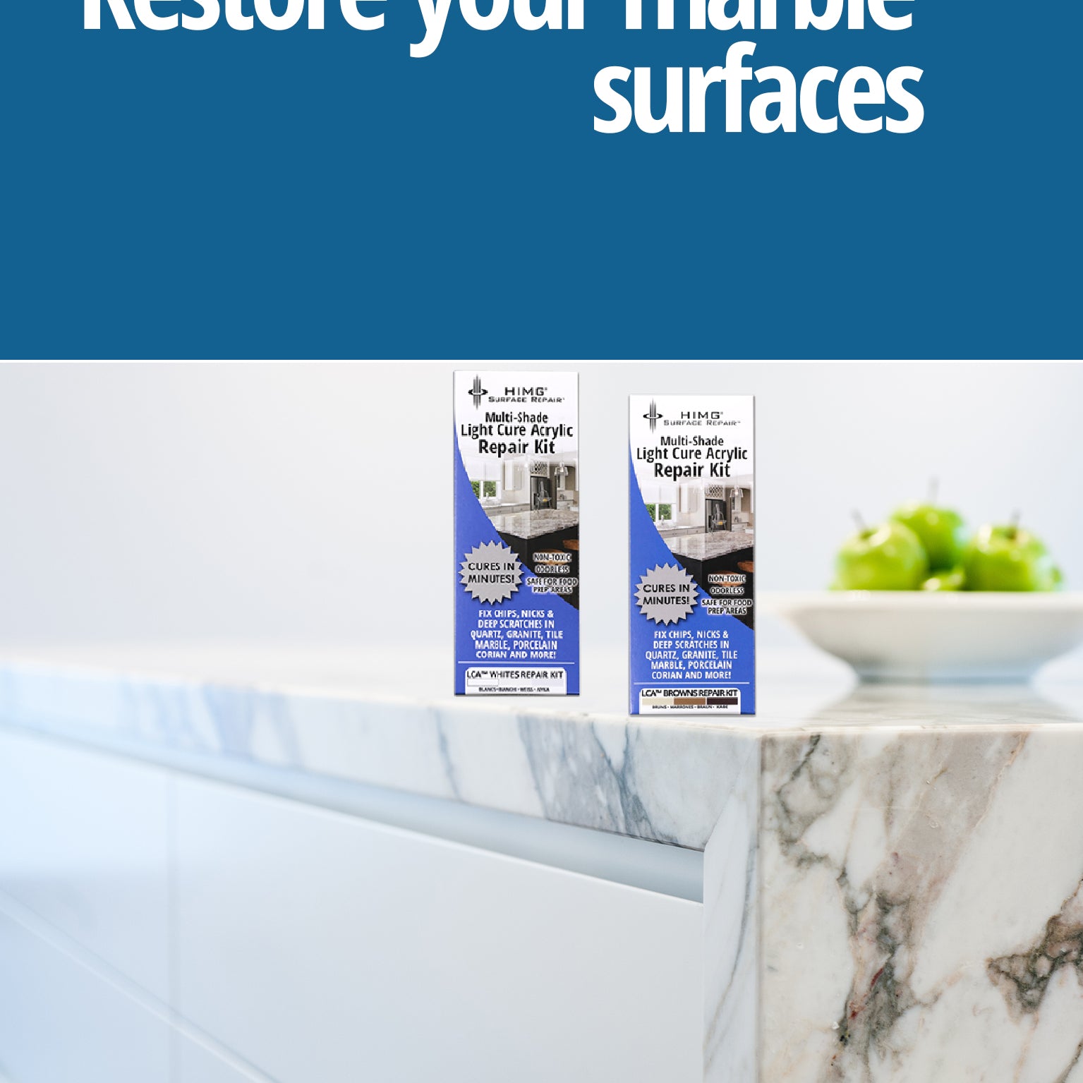 Restore your marble surfaces with HIMG Surface Repair Kits