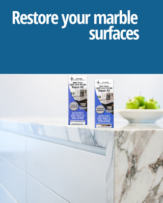 How to repair marble surfaces with a marble DIY repair kit.