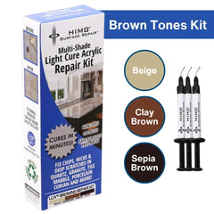 Brown Tones - Multicolor - HIMG Light Cure Acrylic Surface Repair Kit | Granite, Quartz, Marble Repair & More - HIMG® Surface Repair