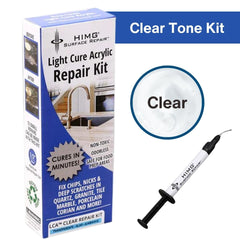 Clear  -  HIMG Light Cure Acrylic Surface Repair Kit | Granite, Quartz, Marble Repair & More - HIMG® Surface Repair