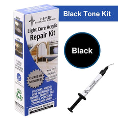 Black Tone - HIMG Light Cure Acrylic Surface Repair Kit | Granite, Quartz, Marble Repair & More - HIMG® Surface Repair