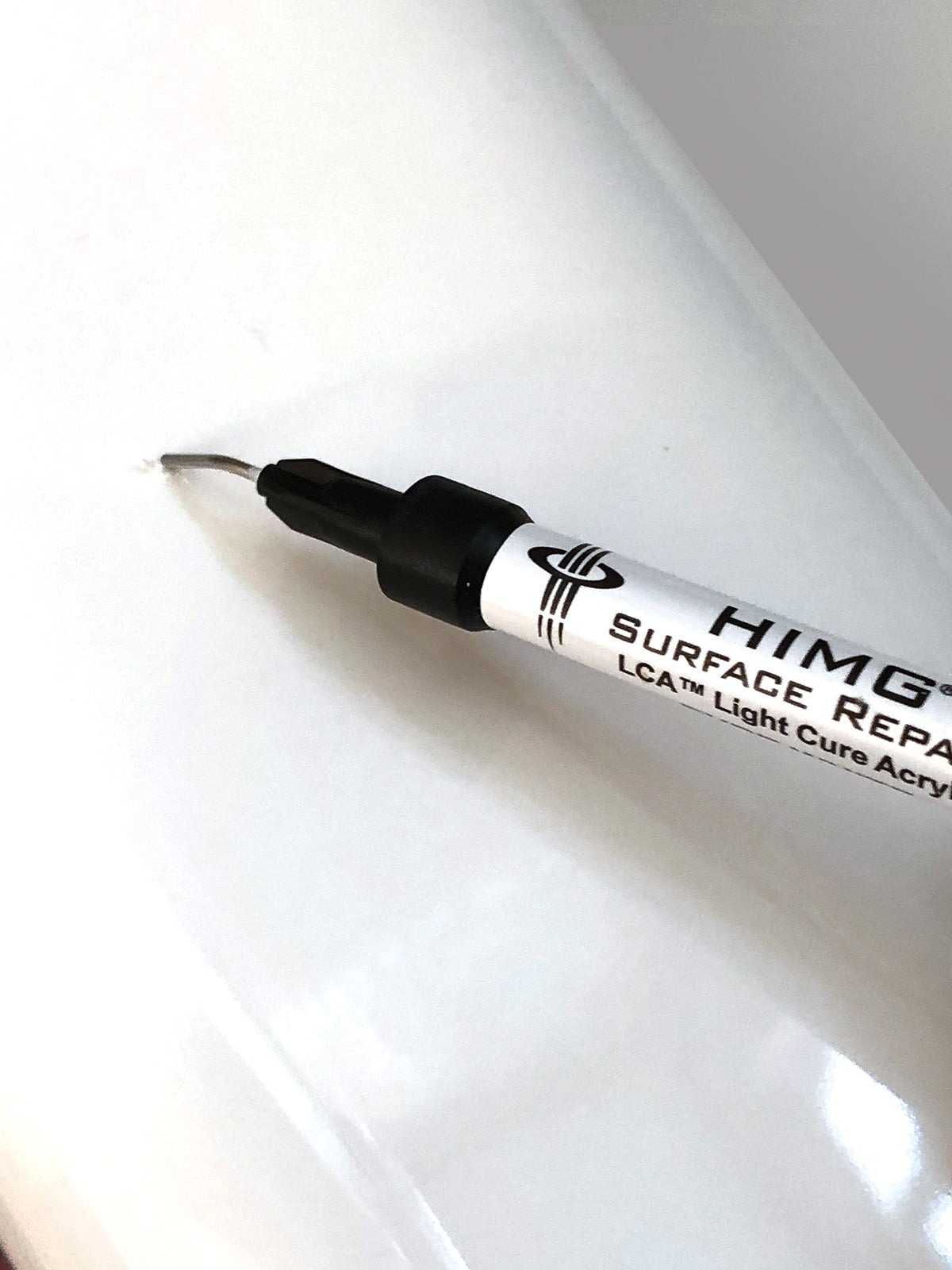 application syringe for light cure acrylic repair material