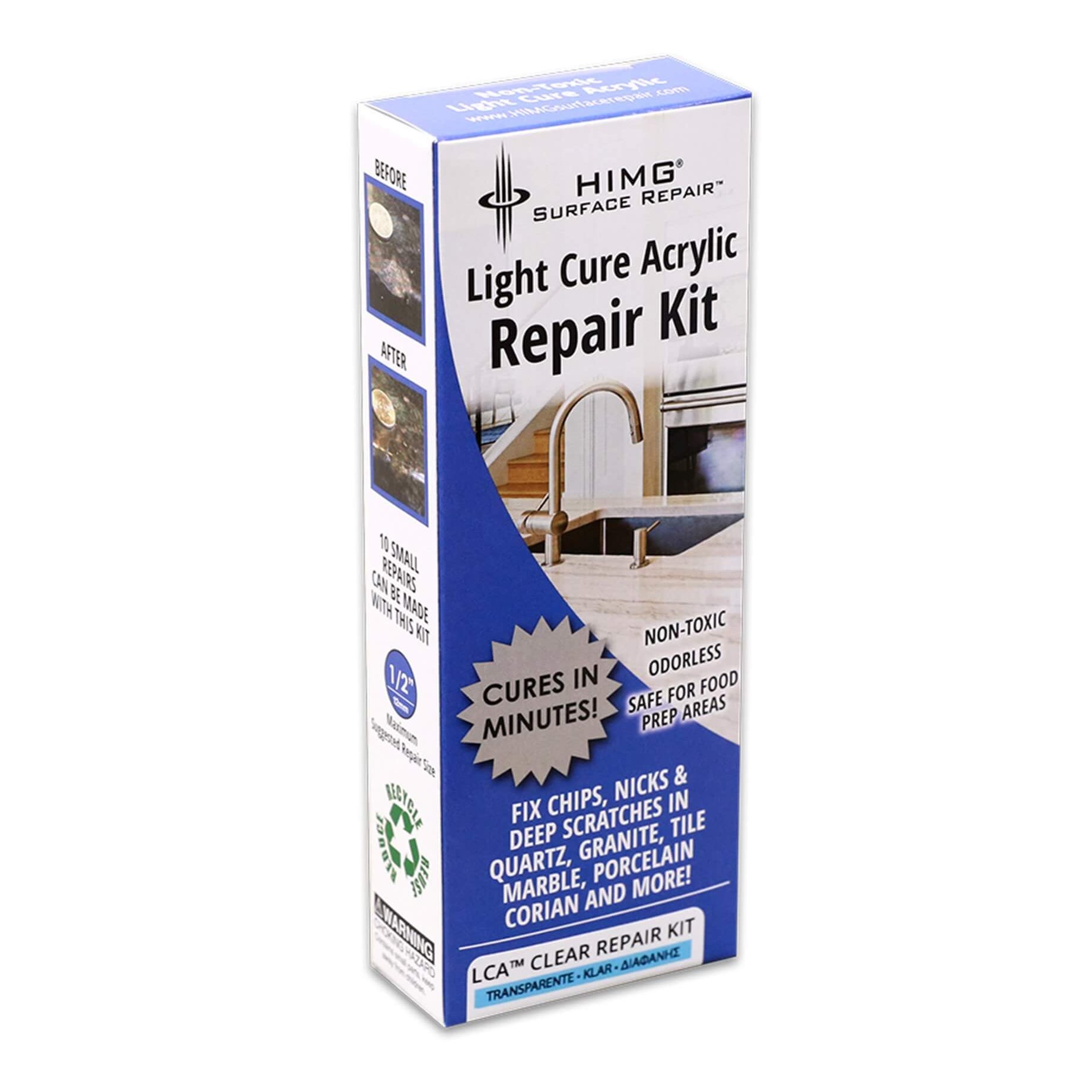Clear Color Granite chip repair kit, Marble chip repair kit, Tile chip repair kit, Quartz chip repair kit