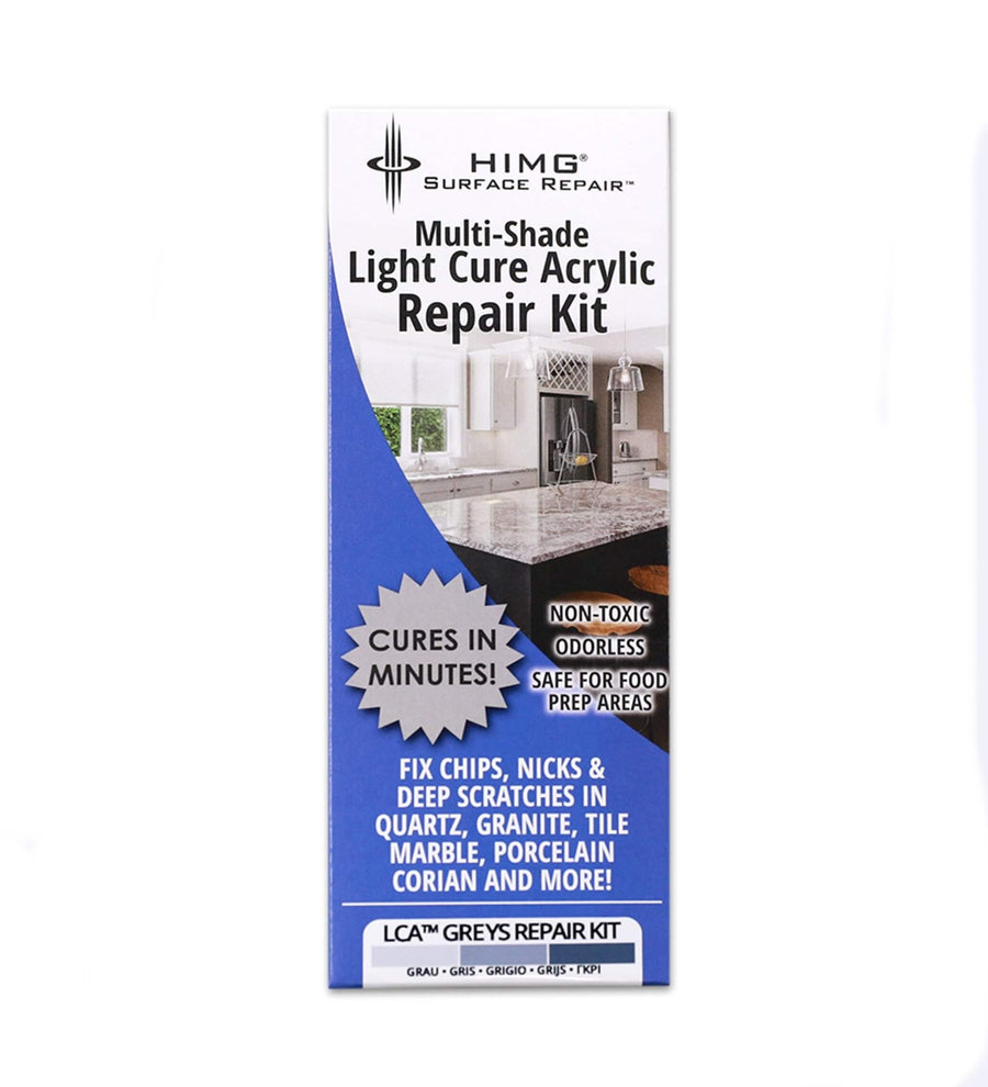 Himg Grey Tones Light Cure Acrylic Repair Kit for Granite, Marble, Quartz, Tile